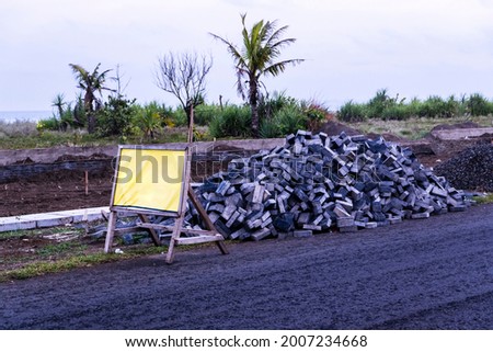 Road construction area with signage template for text