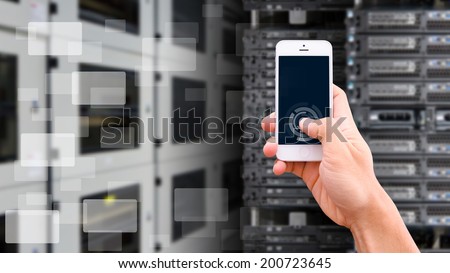Smart phone in data center room