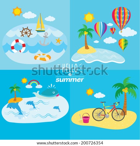 Summer holiday lifestyle vector illustration design