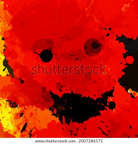 Bright watercolor multicolored skull background made from stains and splashes of paint, vector illustration.