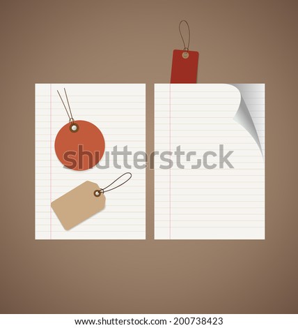 Note papers, Tag. Vintage Style template Design vector illustration.