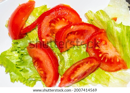 Fresh vegetable tomato and salad. Healthy and fresh food. Diet food. Weight loss concept
