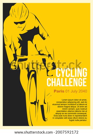 cycling challenge poster template vector illustration Royalty-Free Stock Photo #2007592172