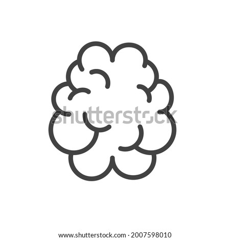 Brain icon vector line outline art isolated clipart 