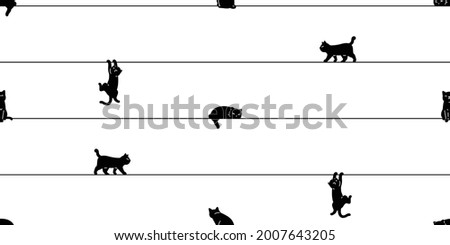 cat seamless pattern kitten hanging calico vector climbing pet repeat background scarf isolated cartoon animal tile wallpaper doodle illustration design