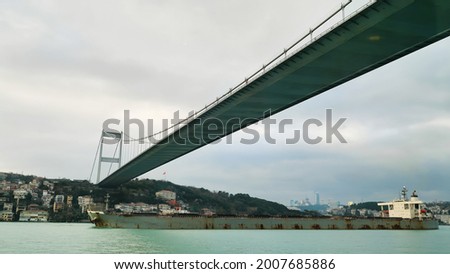 Bridge over the Bosphorus Strait in Istanbul. Turkey.