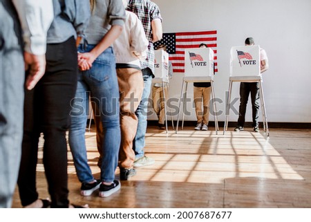 American at a polling booth Royalty-Free Stock Photo #2007687677