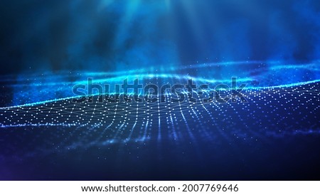 Blockchain technology background. Cryptocurrency fintech block chain network and programming concept. Abstract Segwit. Royalty-Free Stock Photo #2007769646