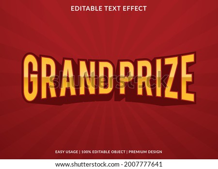 grand prize text effect template with bold and abstract style use for business brand and logo Royalty-Free Stock Photo #2007777641