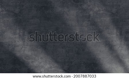 Natural gray grunge concrete wall with directional light and shadow as empty plain product showcase and copy space background. Smudge rough wall and floor template marbled Table Top banner background. Royalty-Free Stock Photo #2007887033