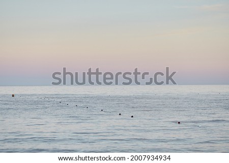 Blue hour photography. Sunset at beautiful Mediterranean sea. Seamless pattern. Natural background. High quality photo