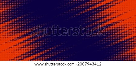 Abstract speed lines style orange color halftone banner design template. Vector illustration. Royalty-Free Stock Photo #2007943412