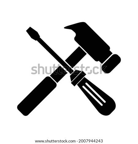 hammer and screwdriver tools icon