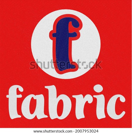 Embroidery design, logo for "fabric" name. Machine 
