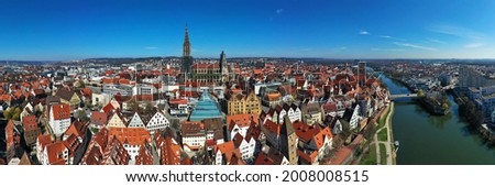 Aerial view of Ulm Minster when the weather is nice Royalty-Free Stock Photo #2008008515