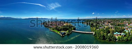 Aerial view of Lindau in good weather Royalty-Free Stock Photo #2008019360