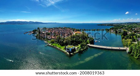 Aerial view of Lindau in good weather Royalty-Free Stock Photo #2008019363