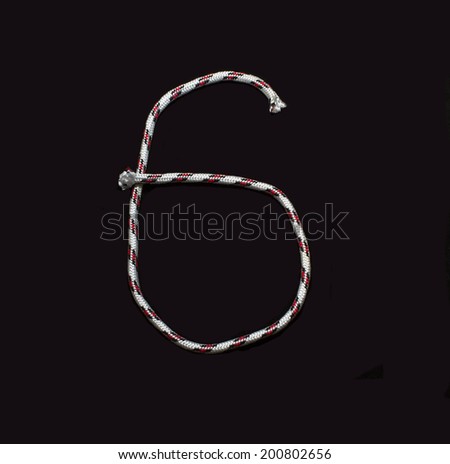 numeral of rope on a black background