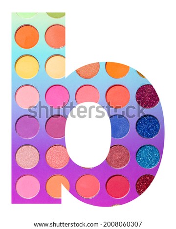 Alphabet letter b, with colorful circles background