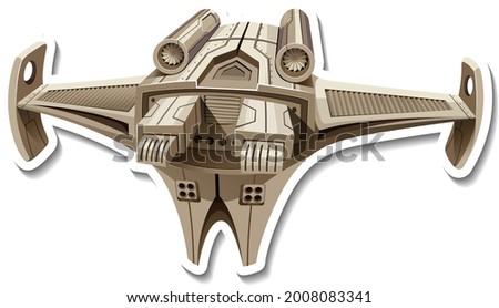 A sticker template with a fighter aircraft isolated illustration