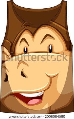 Tank top with face of monkey pattern illustration