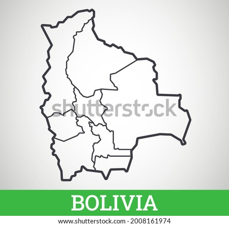 Simple outline map of Bolivia. Vector graphic illustration.