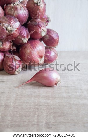 Shallots spicy food with white background.