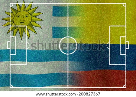 Soccer 2014 ( Football ) Uruguay and  Colombia