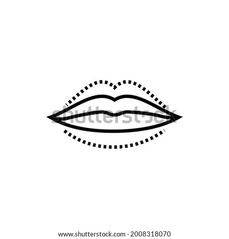 Change shape lips icon. Lip augmentation with hyaluronic acid vector illustration. Royalty-Free Stock Photo #2008318070