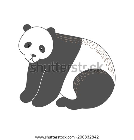 Funny cute cartoon vector animal panda bear character