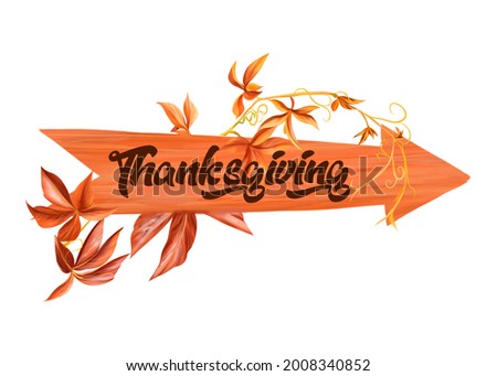 
Watercolor postcards for Thanksgiving.illustration of leaves, branches and pumpkins with the inscription of Thanksgiving. This autumn plant composition is the perfect decoration for an invitation to 