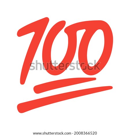 Hundred points vector icon. Isolated 100 written on a school exam mark sign design. Royalty-Free Stock Photo #2008366520