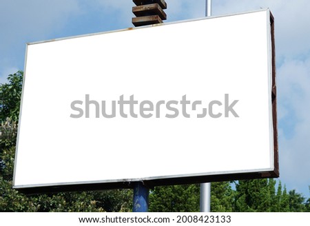 billboard with led lights inside, box-shaped, white, neon box, mock up  design