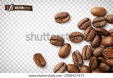 Vector realistic illustration of coffee beans on a transparent background Royalty-Free Stock Photo #2008427675