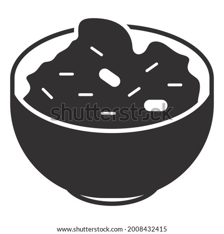 Mexican guacamole dip in bowl flat icon for apps or websites