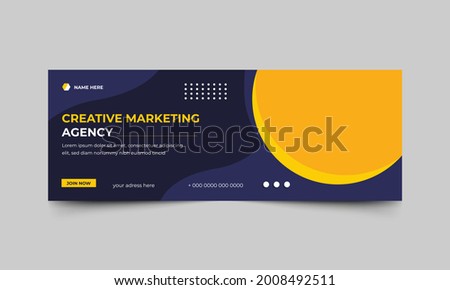 business social media design Facebook cover template web banner template with yellow color