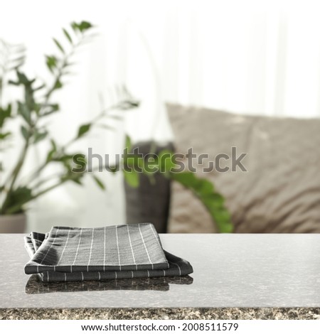 Table background of free space and blurred window background with sun light 
