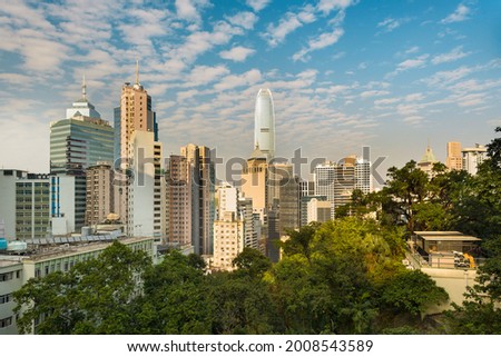 Skyline of Chung Wan (Central District), Hong Kong Island, Hong Kong, China, Asia