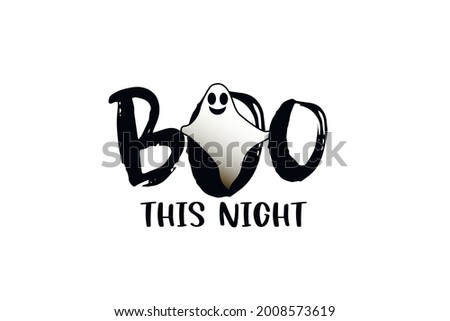Boo This Night. Halloween Vector Illustration. Quote. Lettering Design. Horror Quote.