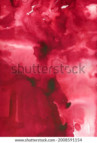 red watercolor abstract colorful touches on white background.Creative background for design and texts