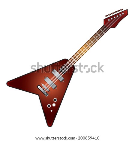 vector red electric guitar