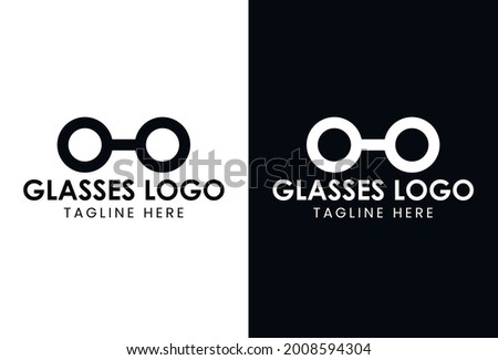 Minimalist Logomark Glasses Logo Vector for Business Company fashion, eye health, optic.