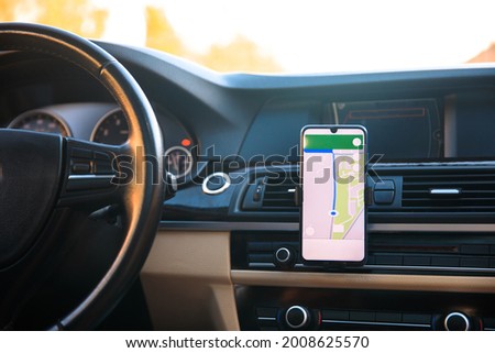 The map on the phone in car
