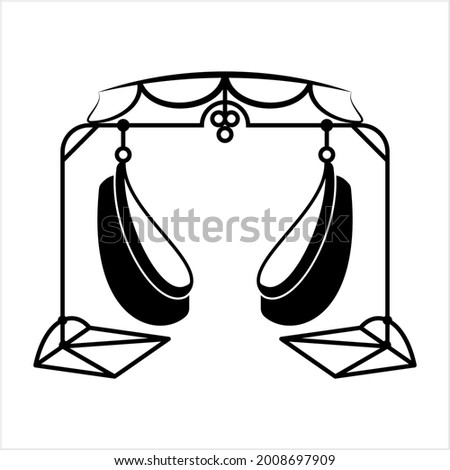 Hanging Chair Icon, Relax Swing Chair Vector Art Illustration