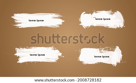 Set Abstract White Paint Grunge Frame Template