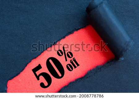 Stunning real red hot Paper ripped, torn show off discount 50% off inside background
