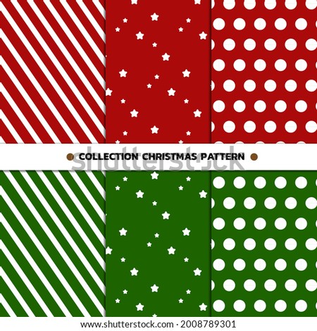 Collection Christmas Pattern. Xmas Concept.Design for for gift wrapping paper,wallpaper,fabric,packaging,surface,print,poduct.Vector illustration 