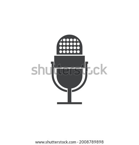 Microphone Mic Icon for Podcast Radio Broadcast for Entertainment Comedian or Sing Logo design inspiration