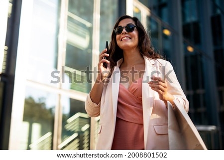 Young businesswoman on the phone. Female manager on the phone.