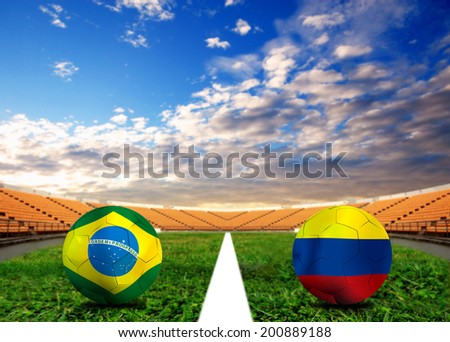 Soccer 2014 ( Football ) Brazil and Colombi 